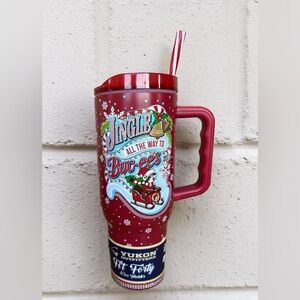 Buc-ee's Red Holiday Travel Mug with Straw
